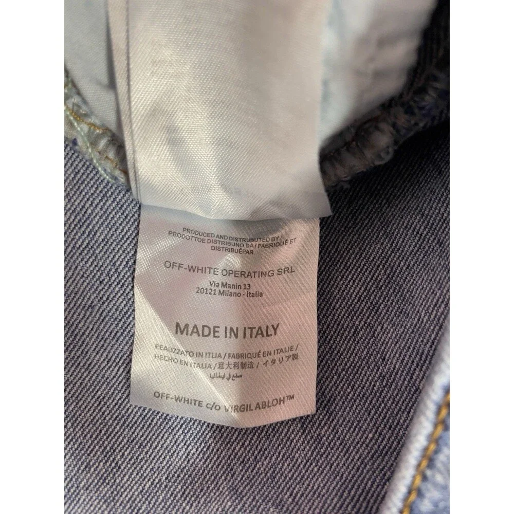 Off-White C/O Virgil Abloh Main Label Men’s Skinny Jeans Size 30 Made In Italy
